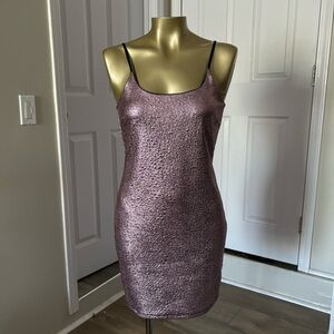 Diosa pink metallic mini dress
